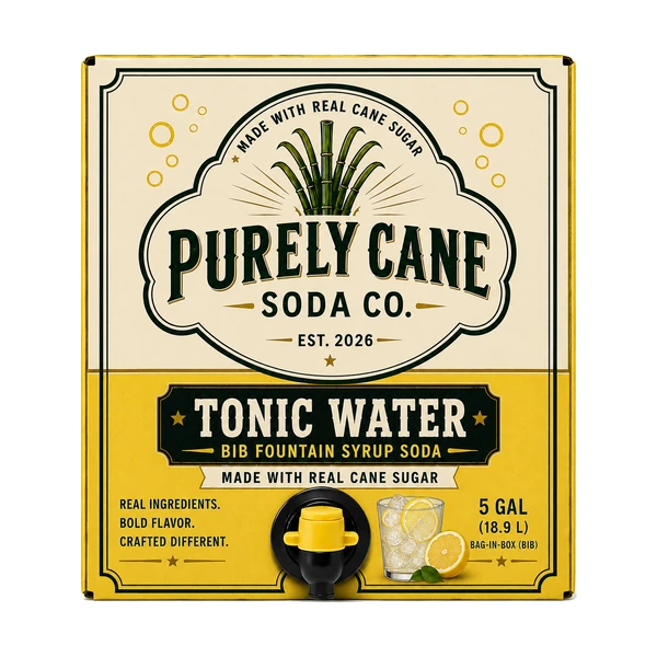 Purely Cane Soda Co - Tonic Water Fountain Syrup - 5 Gal Bag in Box